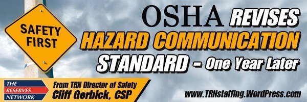 OSHA Revises Hazard Communication Standard – One Year Later